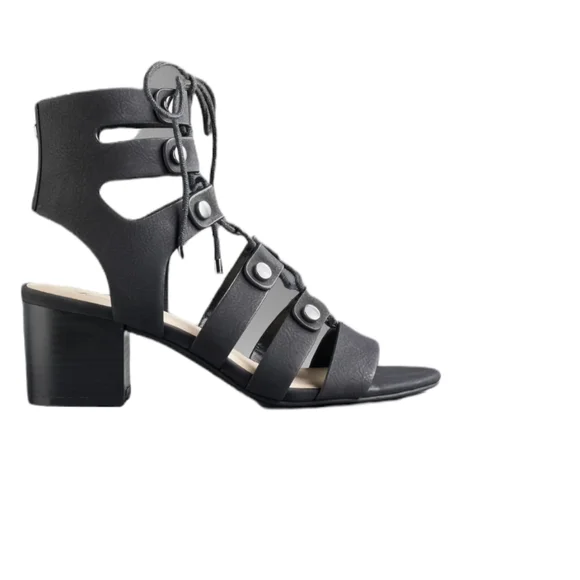 Simply Vera Vera Wang Sandals Back Gladiator Chunky Heel - Picture 1 of 16
